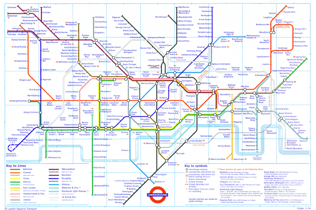 伦敦地铁 区域图